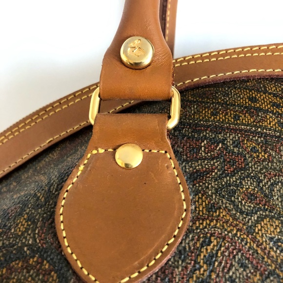 VINTAGE Pelicano leather bag, paisley design - Picture 5 of 9